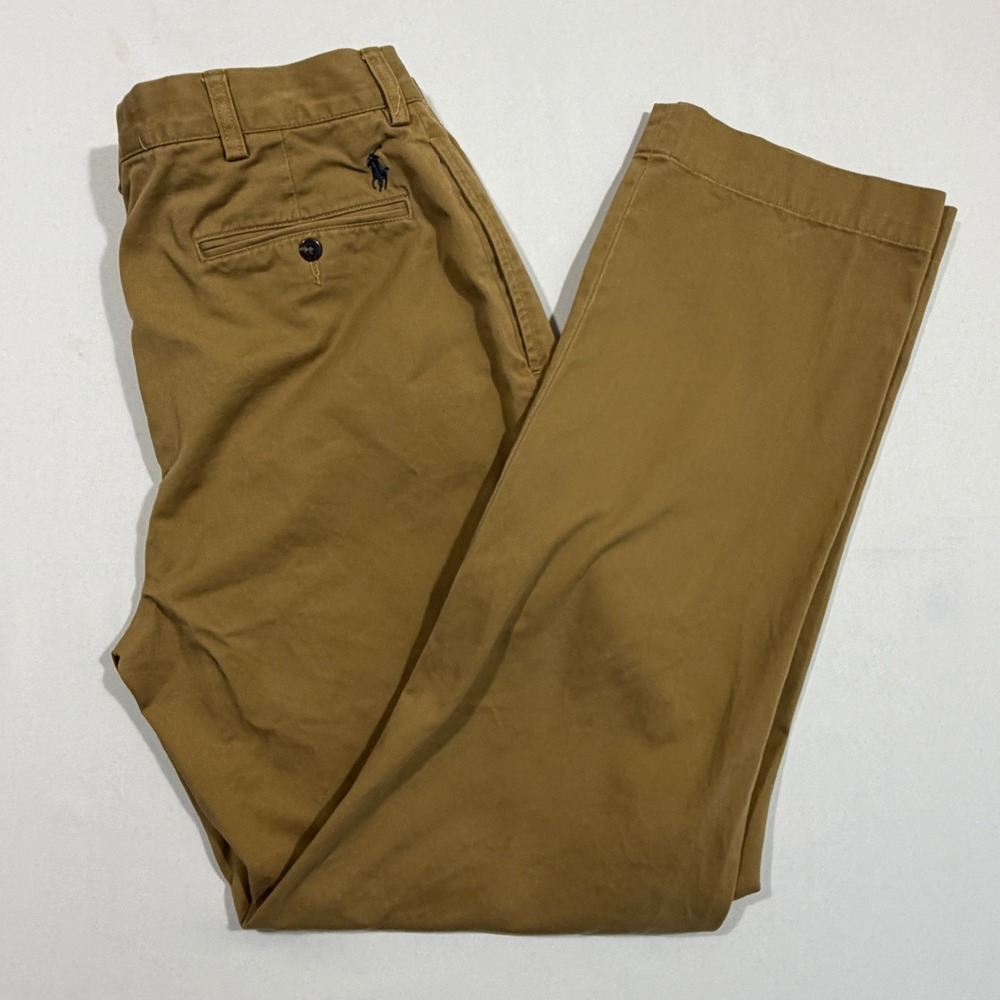 Polo Ralph Lauren Ethan Pant Mens 33x34 (Tag 34x34) Brown Pleated Chino Trousers